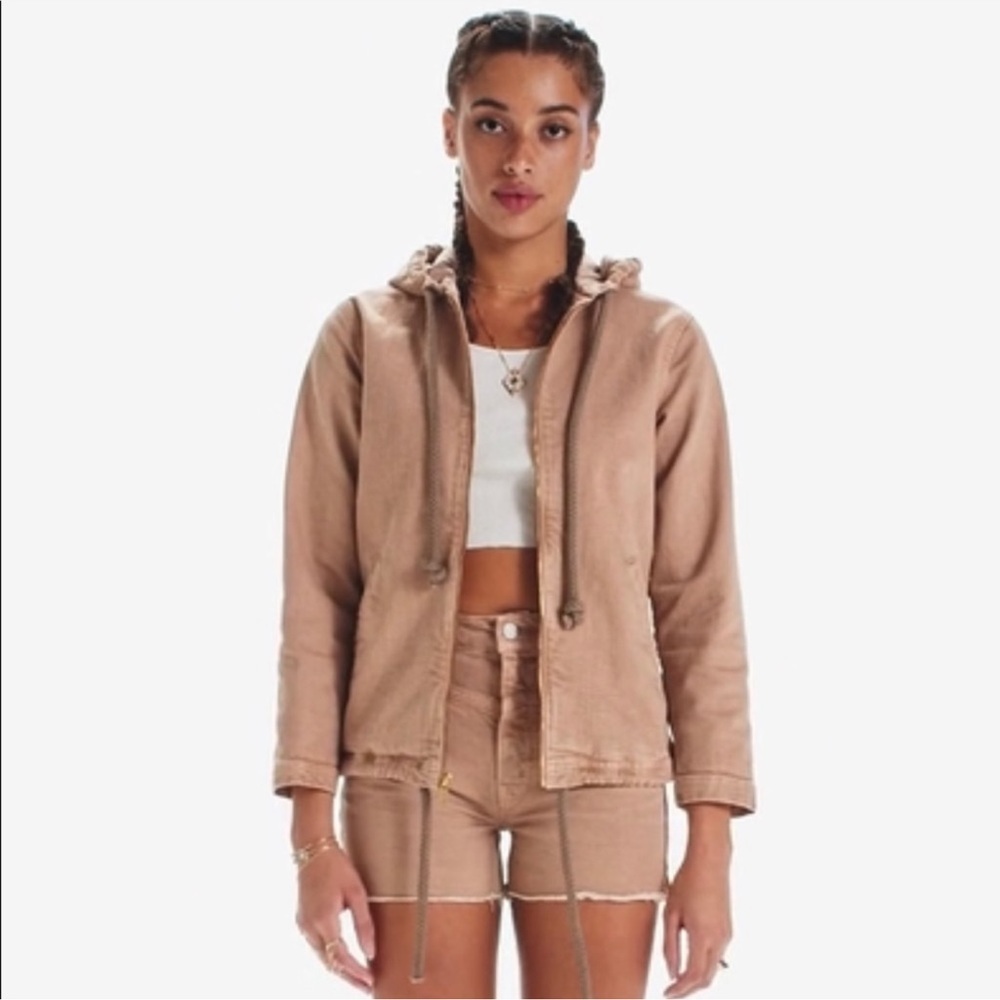 New with tags Mother Double Draw Zip Hoodie brush